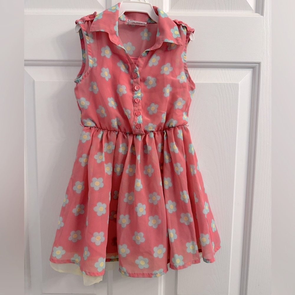 Knit Works Pink Flowery Dress, Size 2T
